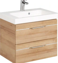 Saphir Badmöbel-Set »Balto Sprint 3-teilig, Mineralmarmor-Waschtisch mit LED-Spiegelschrank« 4 Stk. tlg.