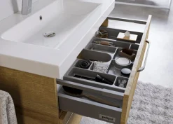 Saphir Badmöbel-Set »Balto Sprint 3-teilig, Mineralmarmor-Waschtisch mit LED-Spiegelschrank« 4 Stk. tlg.
