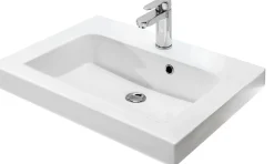 Saphir Badmöbel-Set »Balto 2-teilig Mineralmarmor-Waschtisch mit LED-Spiegel, Waschplatz« 2 Stk. tlg.