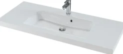 Saphir Badmöbel-Set »Balto 2-teilig Mineralmarmor-Waschtisch mit LED-Spiegel, 123 cm breit« 2 Stk. tlg.