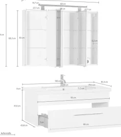 Saphir Badmöbel-Set »3400 Basic« Set, 2 Stk. tlg.