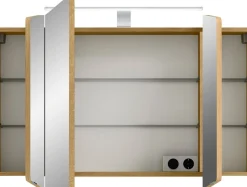 Saphir Badmöbel-Set »Cassca Sprint 3-teilig Mineralmarmor-Waschtisch mit LED-Spiegelschrank« 4 Stk. tlg.