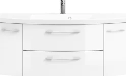 Saphir Badmöbel-Set »Cassca Sprint Waschtisch-Set Mineralmarmor-Waschtisch mit Unterschrank« 1 Stk. tlg.