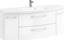 Saphir Badmöbel-Set »Cassca Sprint Waschtisch-Set Mineralmarmor-Waschtisch mit Unterschrank« 1 Stk. tlg.