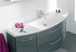 Saphir Badmöbel-Set »Cassca Sprint 3-teilig Mineralmarmor-Waschtisch mit LED-Spiegelschrank« 4 Stk. tlg.