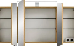 Saphir Badmöbel-Set »Cassca Sprint 4-teilig Mineralmarmor-Waschtisch mit LED-Spiegelschrank« 5 Stk. tlg.