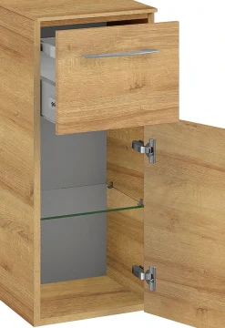 Saphir Badmöbel-Set »Cassca Sprint 4-teilig Mineralmarmor-Waschtisch mit LED-Spiegelschrank« 5 Stk. tlg.
