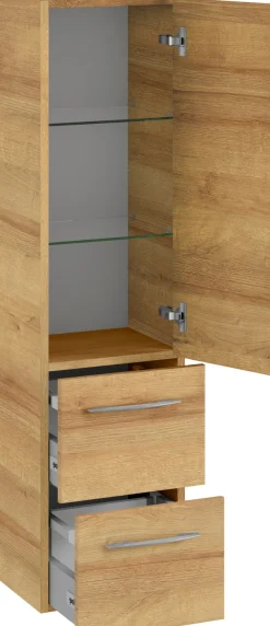 Saphir Badmöbel-Set »Cassca Sprint 4-teilig Mineralmarmor-Waschtisch mit LED-Spiegelschrank« 5 Stk. tlg.