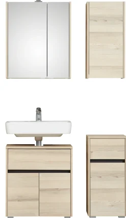 Saphir Badmöbel-Set »Keramikaufsatzbecken, Waschtischplatte und Waschtischunterschrank« Komplett-Set, 4 Stk. tlg.