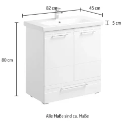 Saphir Badmöbel-Set »Keramikwaschtisch mit Waschtischunterschrank« Set, 2 Stk. tlg.