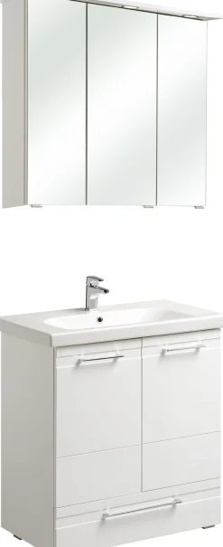 Saphir Badmöbel-Set »Keramikwaschtisch, Waschtischunterschrank und Spiegelschrank« Set, 3 Stk. tlg.