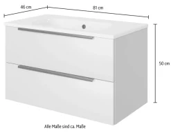 Saphir Badmöbel-Set »Mineralmarmor-Waschtisch mit Waschtischunterschrank« 2 Stk. tlg.