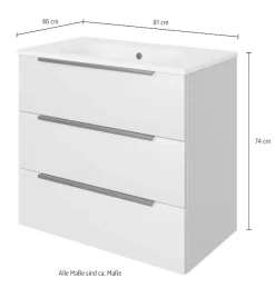 Saphir Badmöbel-Set »Mineralmarmor-Waschtisch mit Waschtischunterschrank« 2 Stk. tlg.