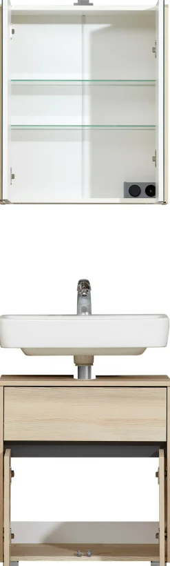 Saphir Badmöbel-Set »Mineralmarmor-Waschisch und Waschtischunterschrank« Komplett-Set, 2 Stk. tlg.