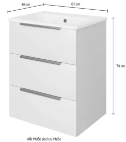 Saphir Badmöbel-Set »Mineralmarmor-Waschtisch mit Waschtischunterschrank« 2 Stk. tlg.