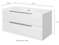 Saphir Badmöbel-Set »Mineralmarmor-Waschtisch mit Waschtischunterschrank« 2 Stk. tlg.