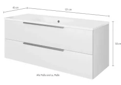 Saphir Badmöbel-Set »Mineralmarmor-Waschtisch mit Waschtischunterschrank« 2 Stk. tlg.