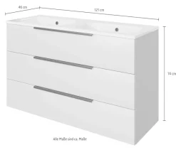 Saphir Badmöbel-Set »Mineralmarmor-Waschtisch mit Waschtischunterschrank« 2 Stk. tlg.
