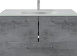 Saphir Badmöbel-Set »Quickset 945 Glas-Waschtisch mit Unterschrank, 99 cm breit, Waschplatz« 1 Stk. tlg.