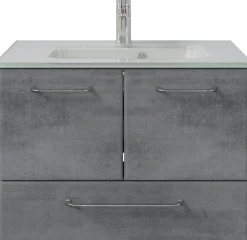 Saphir Badmöbel-Set »Quickset 945 Glas-Waschtisch mit Unterschrank, 74 cm breit, Waschplatz« 1 Stk. tlg.