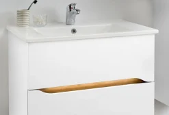 Saphir Badmöbel-Set »Quickset Keramikwaschtisch mit Unterschrank, 75 cm breit« 3 Stk. tlg.