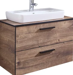 Saphir Badmöbel-Set »Quickset 374 Keramik-Aufsatzwaschtisch mit Unterschrank, 73 cm breit« 3 Stk. tlg.
