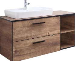 Saphir Badmöbel-Set »Quickset 374 Keramik-Aufsatzwaschtisch mit Unterschrank, 103 cm breit« 4 Stk. tlg.