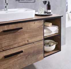 Saphir Badmöbel-Set »Quickset 374 Keramik-Aufsatzwaschtisch mit Unterschrank, 103 cm breit« 4 Stk. tlg.