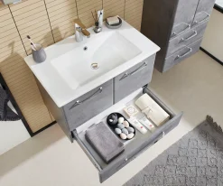 Saphir Badmöbel-Set »Quickset 945 Keramik-Waschtisch mit Unterschrank, 75 cm breit« 1 Stk. tlg.