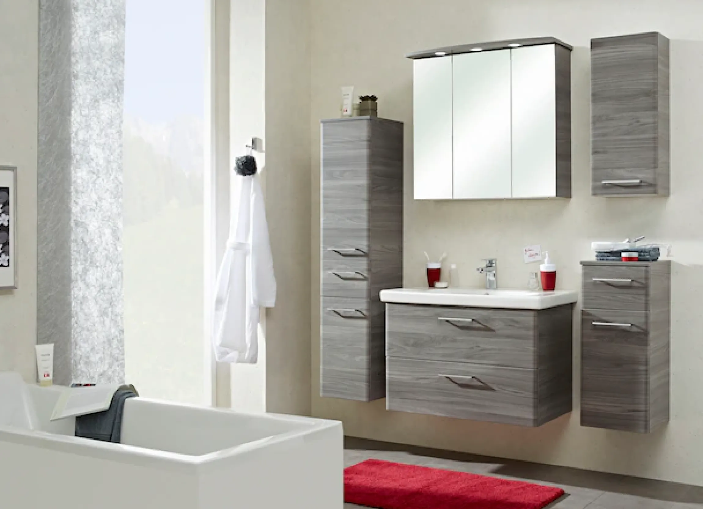 Saphir Badmöbel-Set »Quickset 916 Keramik-Waschtisch und Unterschrank Set, 82 cm breit« 1 Stk. tlg.
