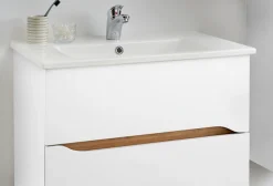 Saphir Badmöbel-Set »Quickset Keramikwaschtisch mit Unterschrank, 75 cm breit« 2 Stk. tlg.