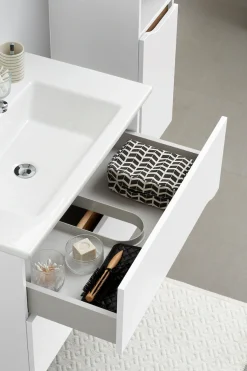 Saphir Badmöbel-Set »Quickset Keramikwaschtisch mit Unterschrank, 75 cm breit« 2 Stk. tlg.