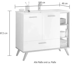 Saphir Badmöbel-Set »Quickset Mineralmarmor-Waschtisch mit Unterschrank, 101 cm breit« 1 Stk. tlg.
