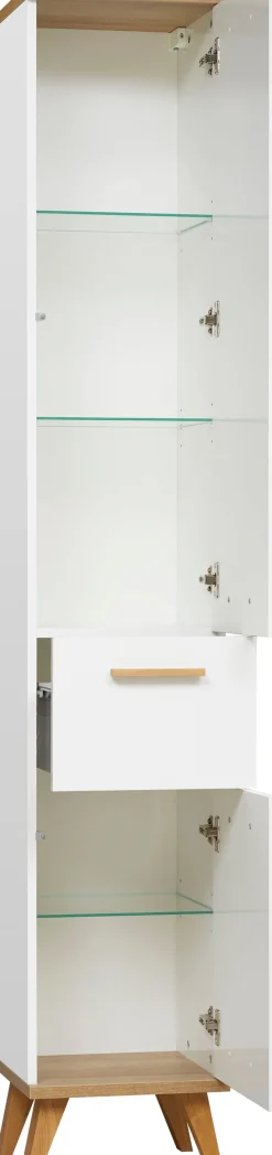 Saphir Badmöbel-Set »Quickset Mineralmarmor-Waschtisch mit LED-Spiegel, Unterschrank« 7 Stk. tlg.