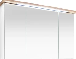 Saphir Badmöbel-Set »Quickset Mineralmarmor-Waschtisch mit LED-Spiegelschrank« 2 Stk. tlg.