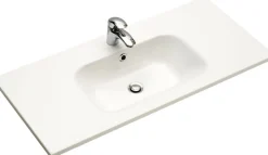 Saphir Badmöbel-Set »Quickset Mineralmarmor-Waschtisch mit LED-Spiegelschrank« 2 Stk. tlg.