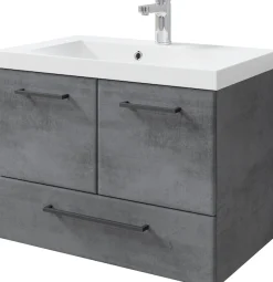 Saphir Badmöbel-Set »Quickset 945 Mineralmarmor-Waschtisch mit Unterschrank, 74 cm breit« 1 Stk. tlg.