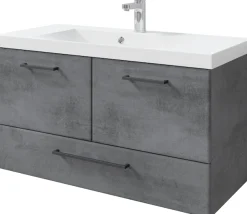 Saphir Badmöbel-Set »Quickset 945 Mineralmarmor-Waschtisch mit Unterschrank, 99 cm breit« 1 Stk. tlg.
