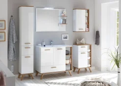 Saphir Badmöbel-Set »Quickset Mineralmarmor-Waschtisch mit LED-Spiegel, 101 cm breit« 4 Stk. tlg.