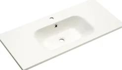 Saphir Badmöbel-Set »Quickset Mineralmarmor-Waschtisch mit LED-Spiegel, 101 cm breit« 4 Stk. tlg.