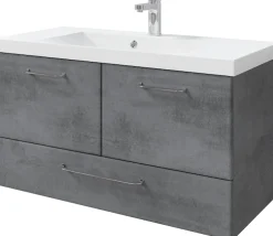Saphir Badmöbel-Set »Quickset 945 Mineralmarmor-Waschtisch mit Unterschrank, 99 cm breit« 1 Stk. tlg.