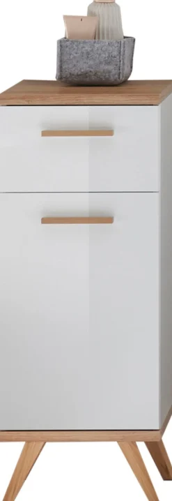 Saphir Badmöbel-Set »Quickset Mineralmarmor-Waschtisch mit LED-Spiegel, Unterschrank« 7 Stk. tlg.