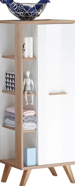 Saphir Badmöbel-Set »Quickset Mineralmarmor-Waschtisch mit LED-Spiegel, Unterschrank« 7 Stk. tlg.