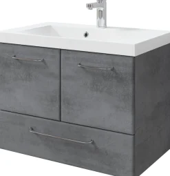 Saphir Badmöbel-Set »Quickset 945 Mineralmarmor-Waschtisch mit Unterschrank, 74 cm breit« 1 Stk. tlg.