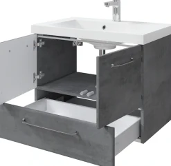 Saphir Badmöbel-Set »Quickset 945 Mineralmarmor-Waschtisch mit Unterschrank, 74 cm breit« 1 Stk. tlg.