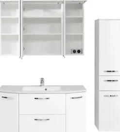 Saphir Badmöbel-Set »Quickset 326, 4-teilig, mit Mineralmarmorwaschtisch« 4 Stk. tlg.