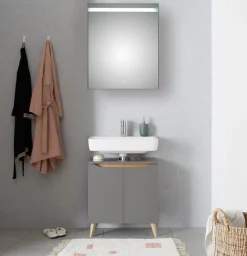 Saphir Badmöbel-Set »Quickset 2-teilig, Waschbeckenunterschrank mit LED-Spiegel« 2 Stk. tlg.