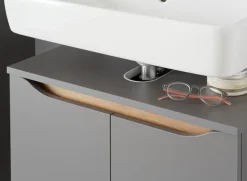 Saphir Badmöbel-Set »Quickset 2-teilig, Waschbeckenunterschrank mit LED-Spiegel« 2 Stk. tlg.
