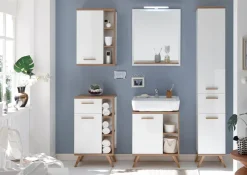 Saphir Badmöbel-Set »Quickset 2-teilig, Waschbeckenunterschrank mit LED-Spiegel« 3 Stk. tlg.