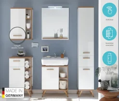 Saphir Badmöbel-Set »Quickset 2-teilig, Waschbeckenunterschrank mit LED-Spiegel« 3 Stk. tlg.